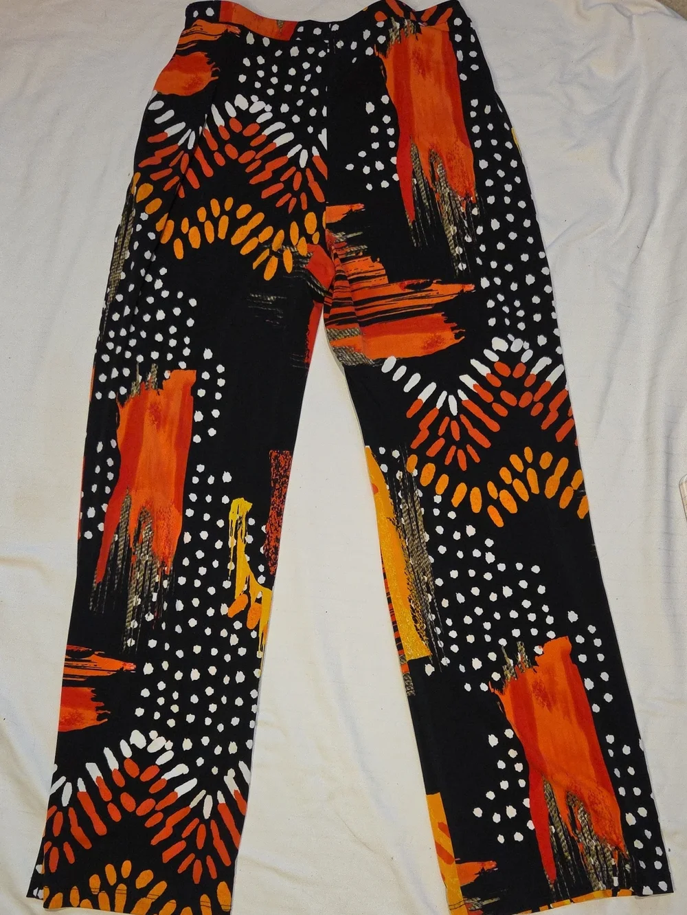 Frank Lyman Design Abstract Printed Wide-Leg Pants Sz12 - Picture 3 of 4